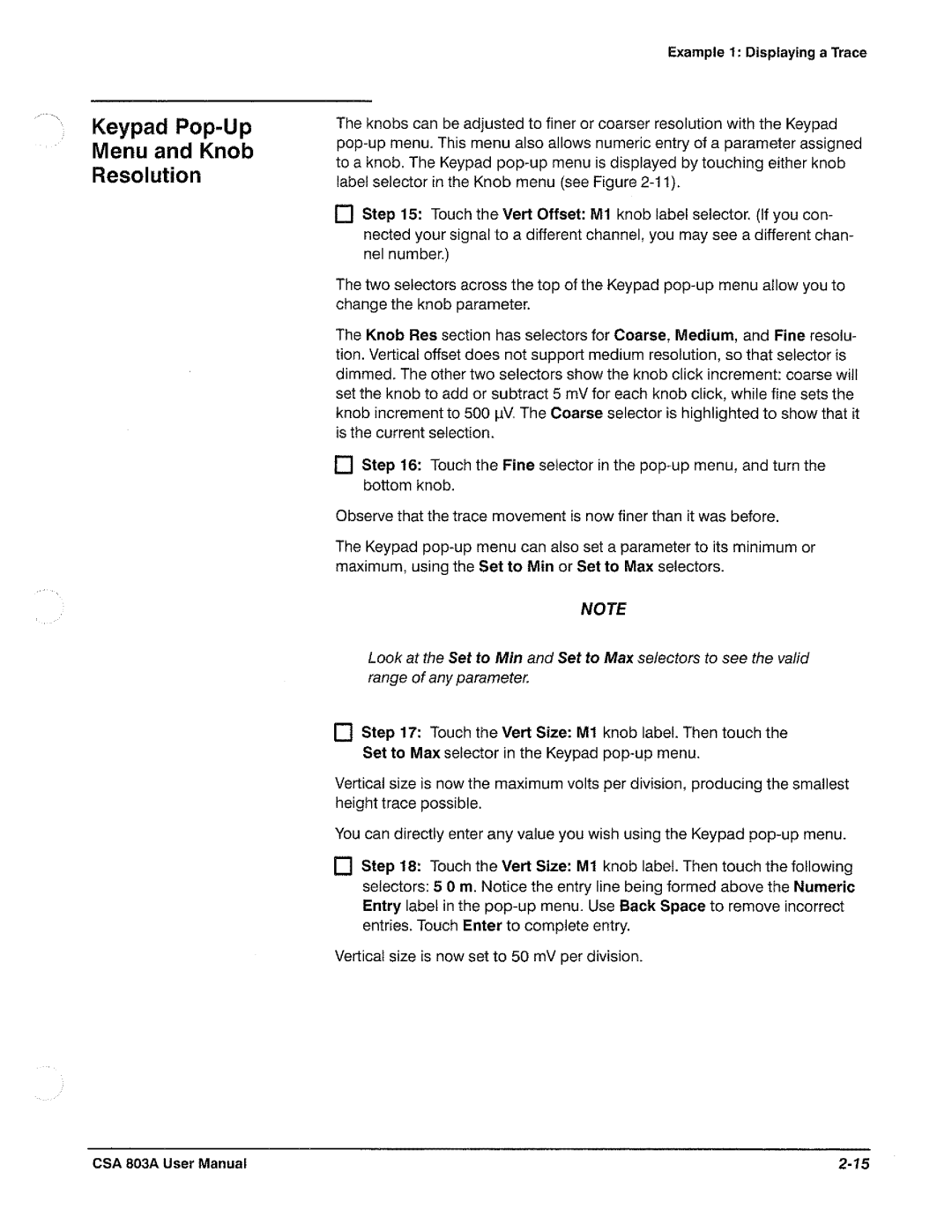 Tektronix CSA 803A manual 