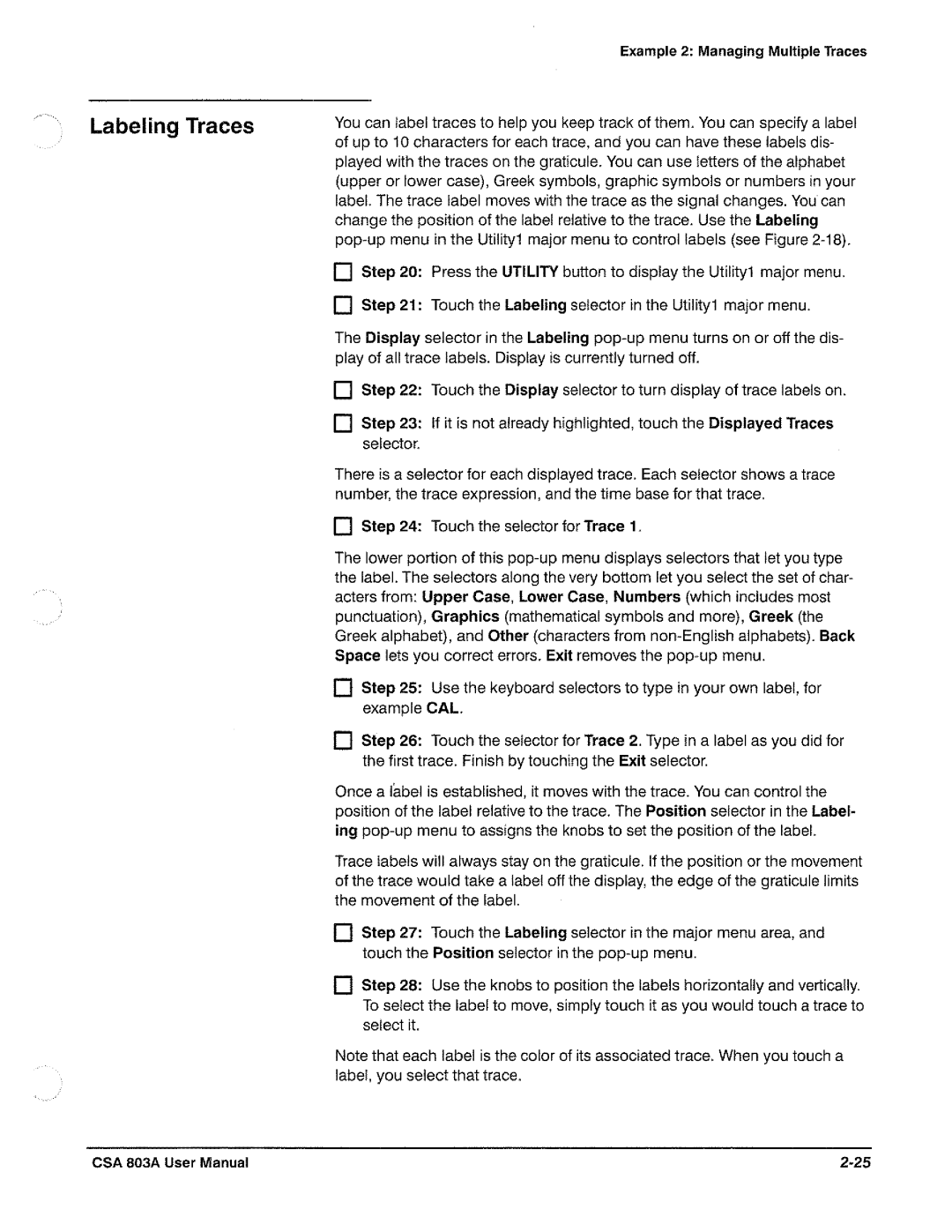 Tektronix CSA 803A manual 