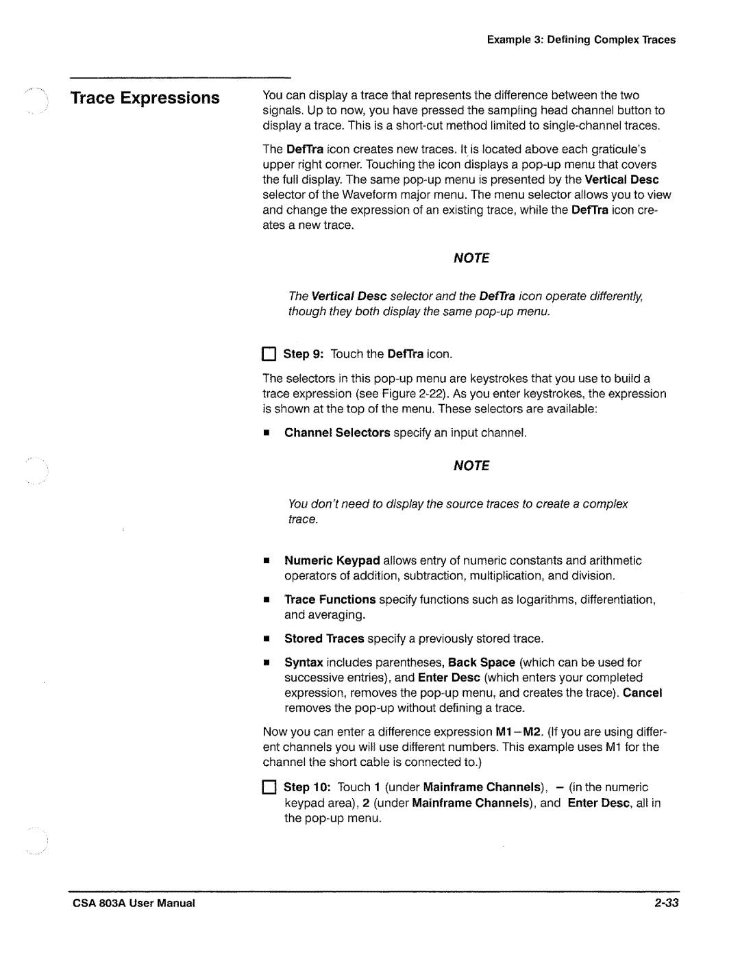 Tektronix CSA 803A manual 