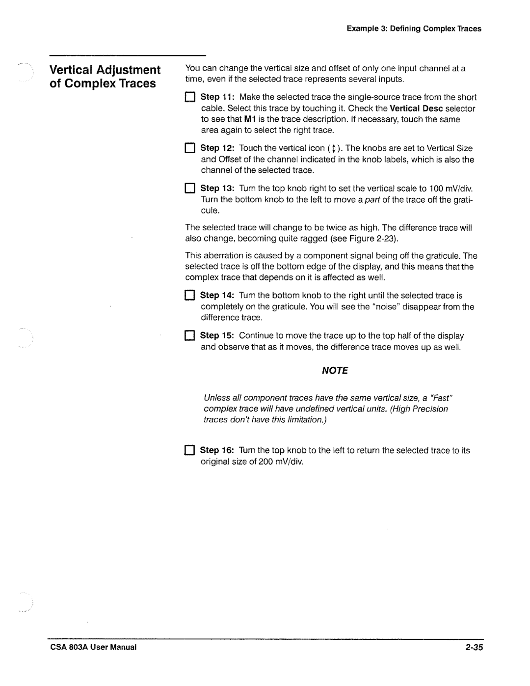 Tektronix CSA 803A manual 