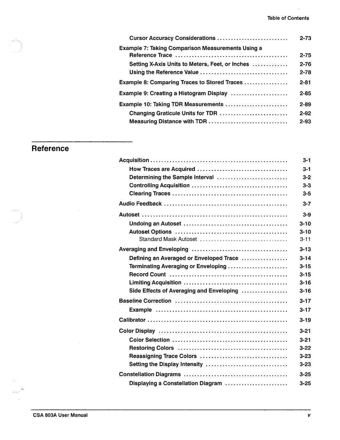 Tektronix CSA 803A manual 