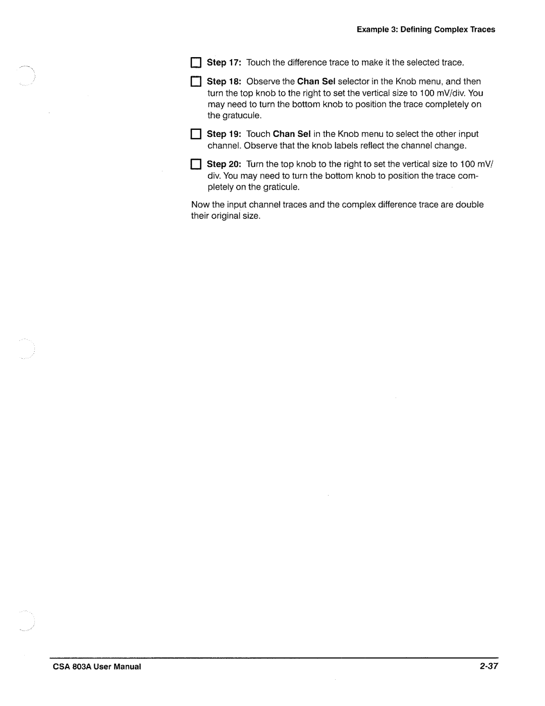 Tektronix CSA 803A manual 