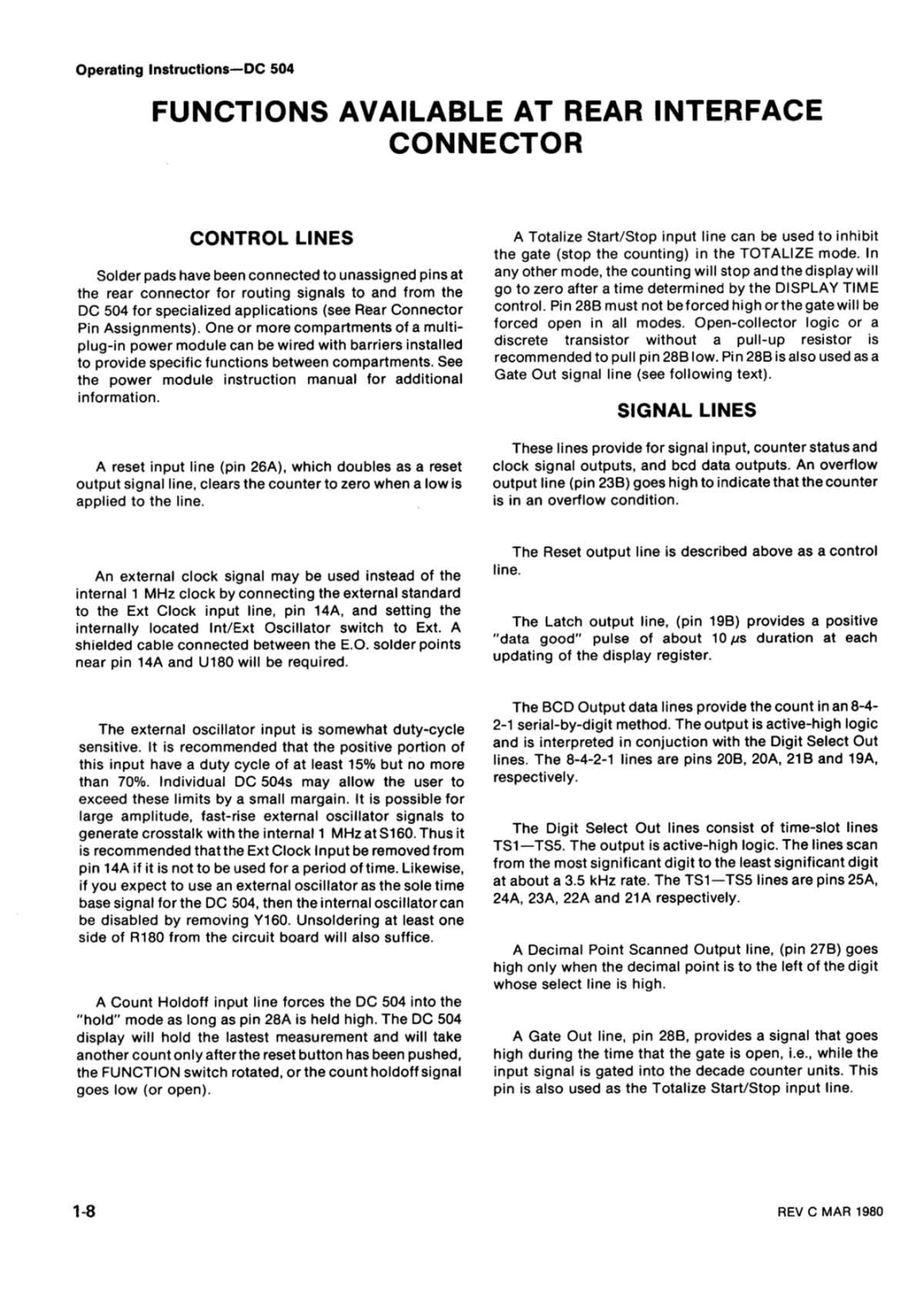 Tektronix DC 504 manual 