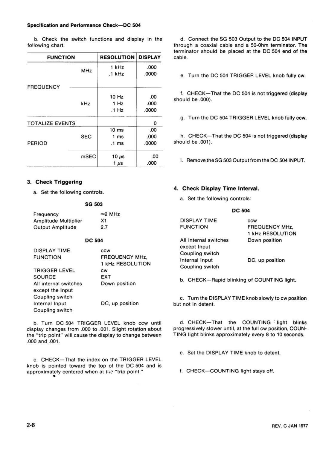 Tektronix DC 504 manual 