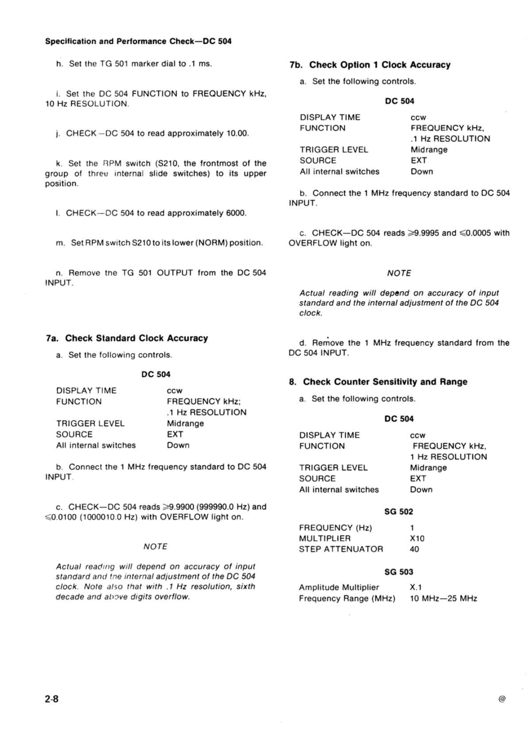 Tektronix DC 504 manual 