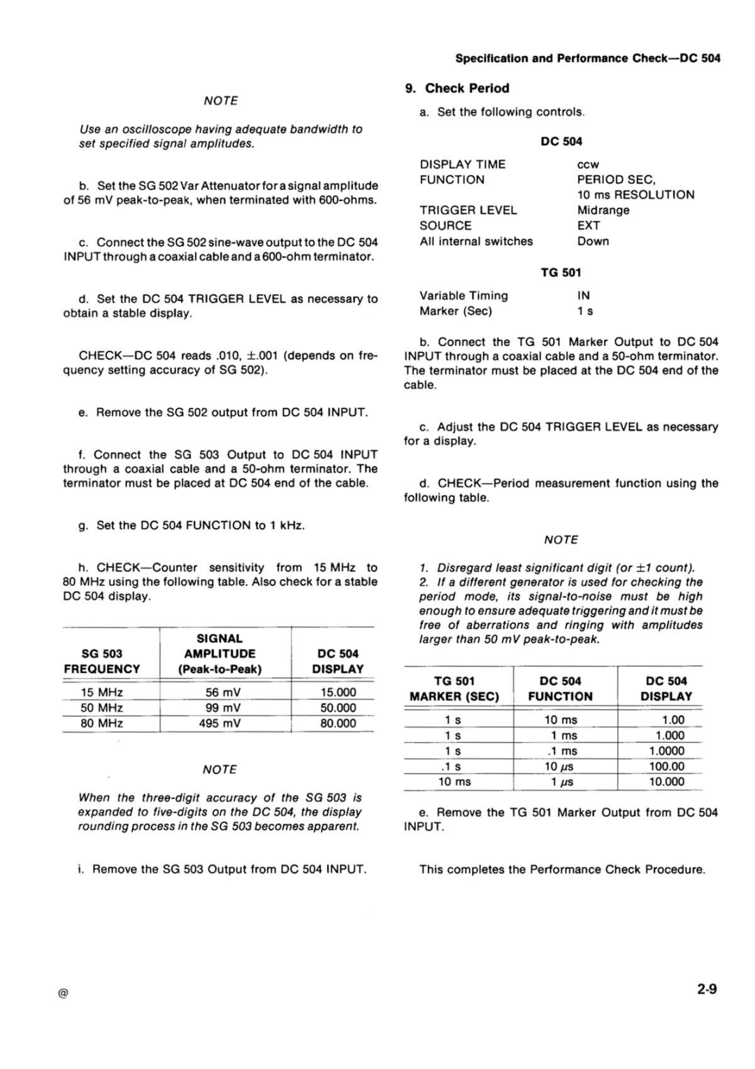 Tektronix DC 504 manual 