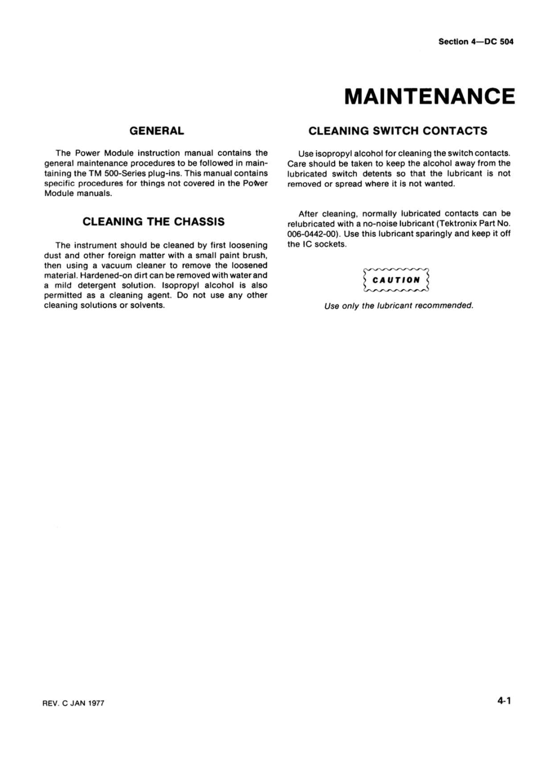 Tektronix DC 504 manual 