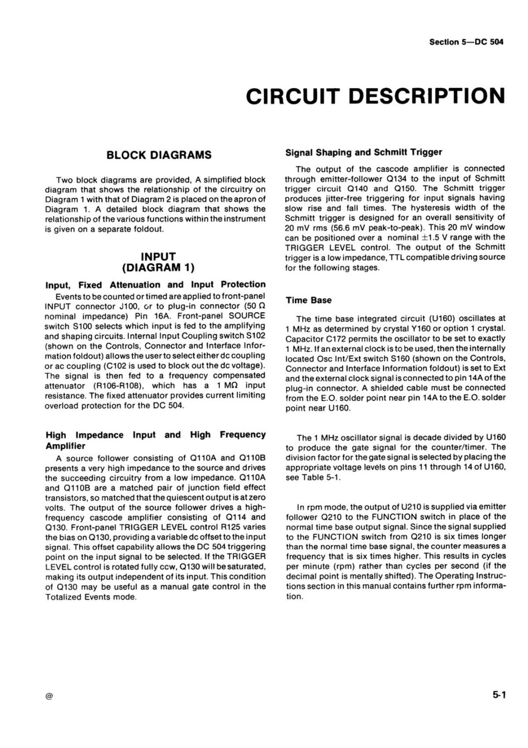 Tektronix DC 504 manual 