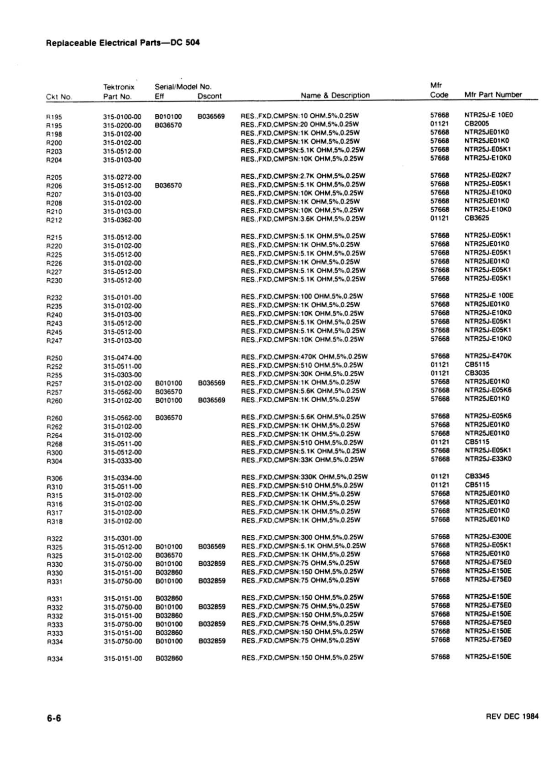 Tektronix DC 504 manual 