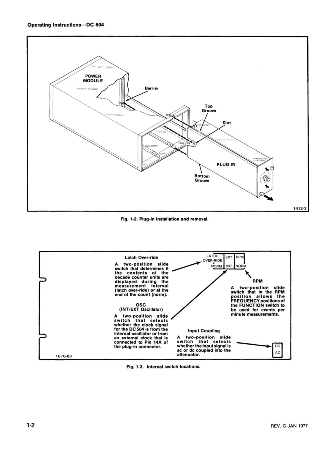 Tektronix DC 504 manual 