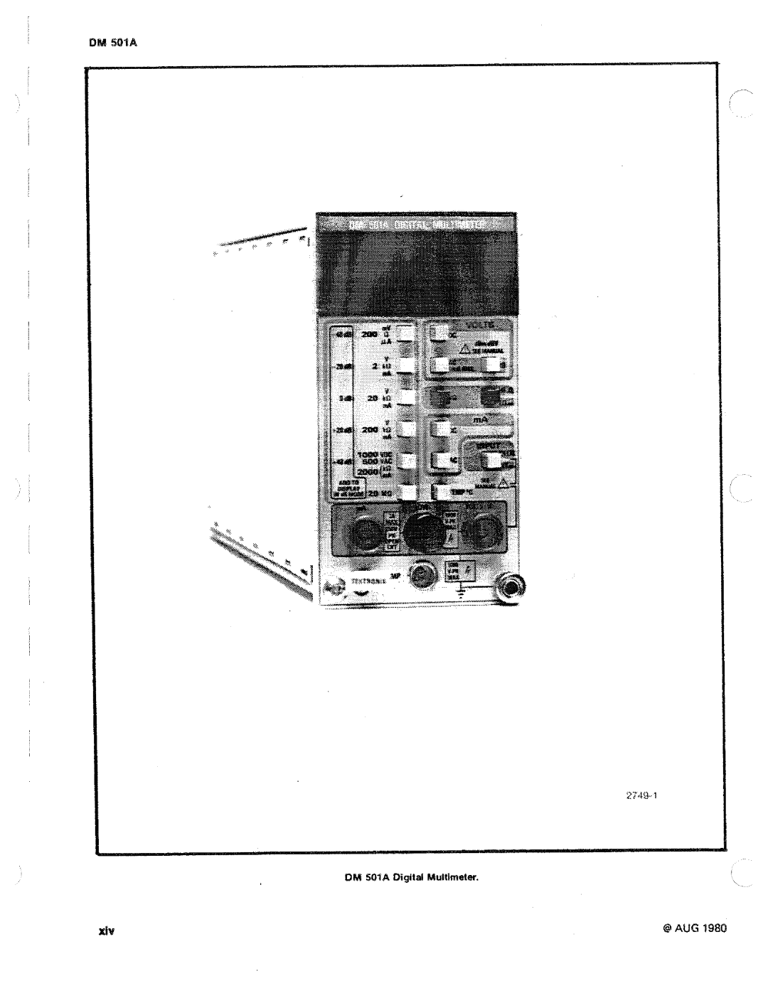 Tektronix DM 501A manual 