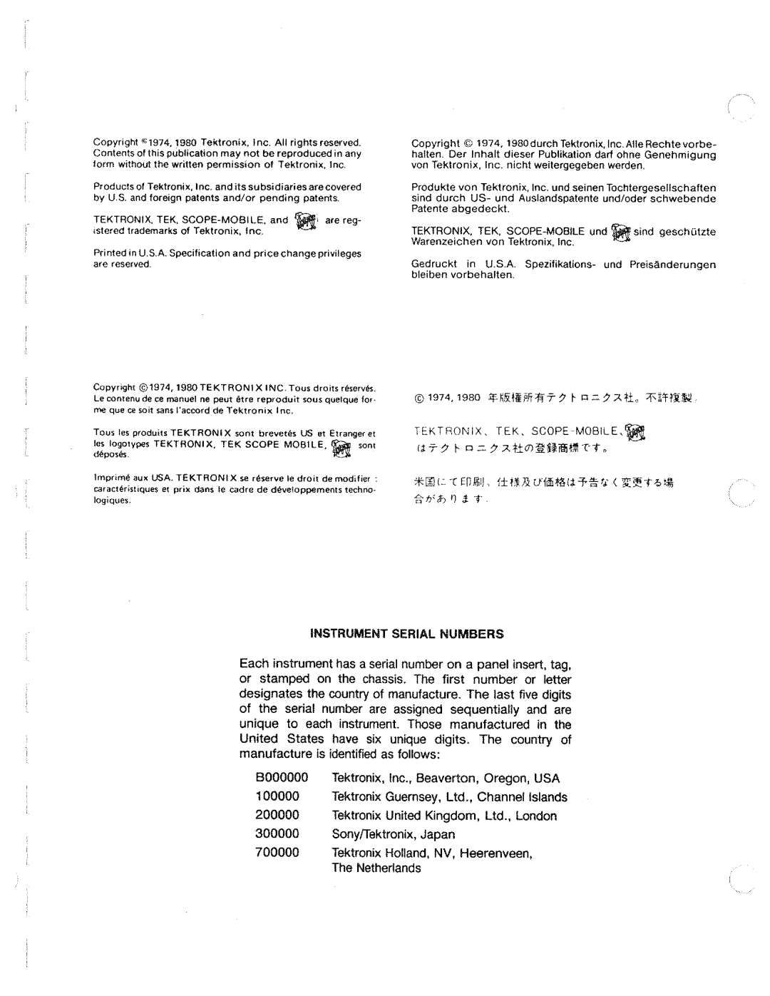 Tektronix DM 501A manual 