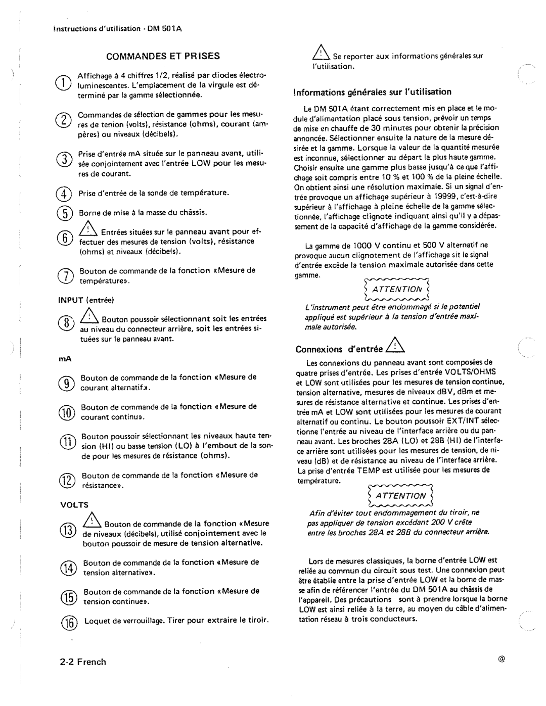 Tektronix DM 501A manual 