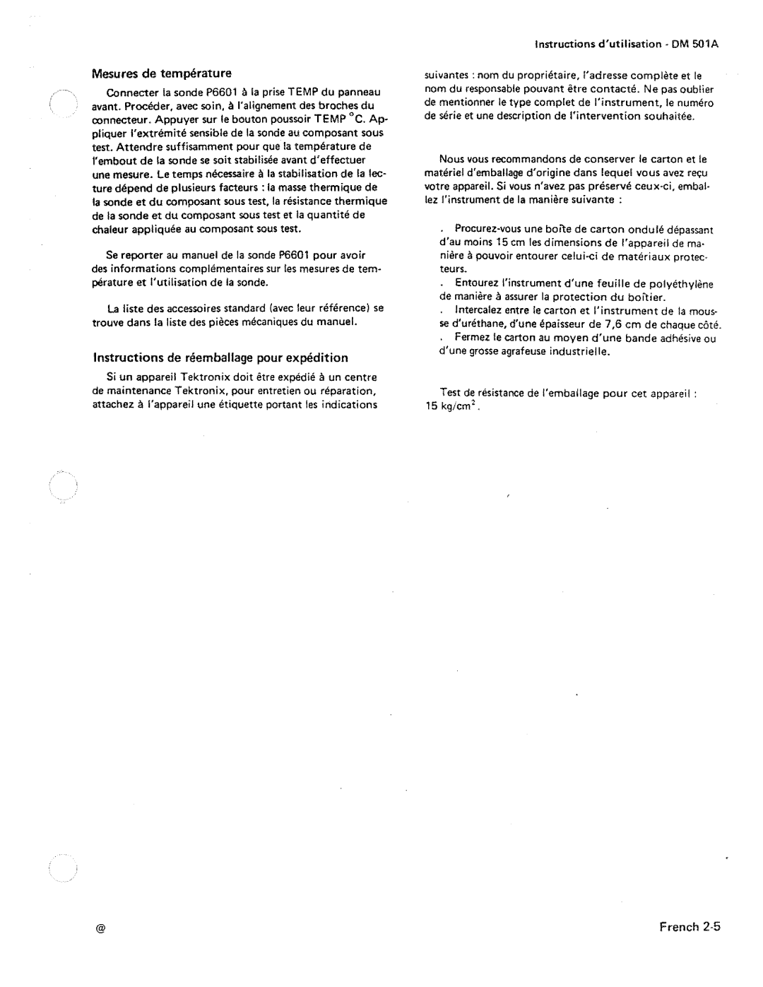 Tektronix DM 501A manual 