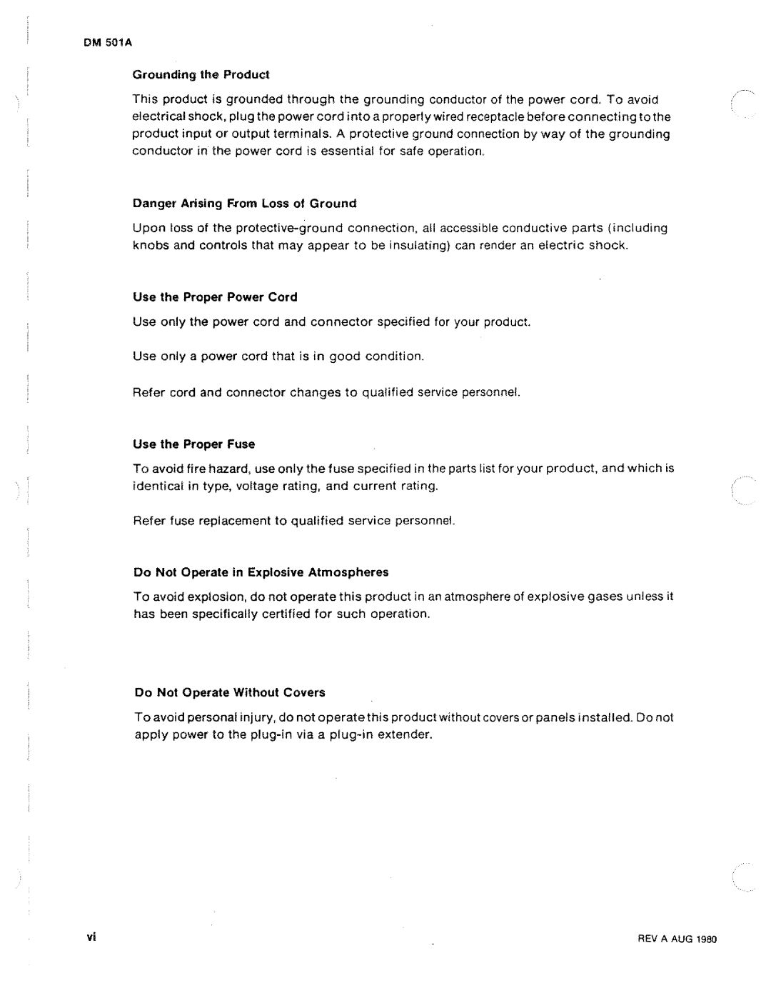 Tektronix DM 501A manual 