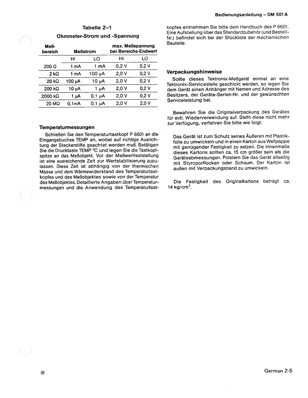 Tektronix DM 501A manual 