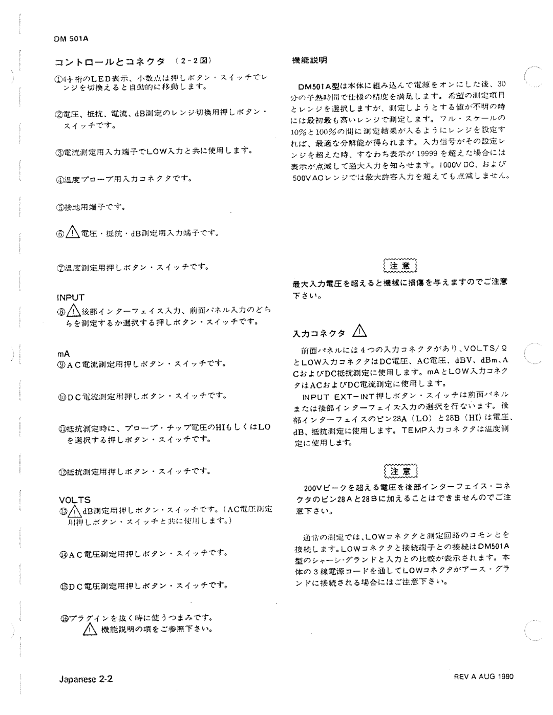 Tektronix DM 501A manual 