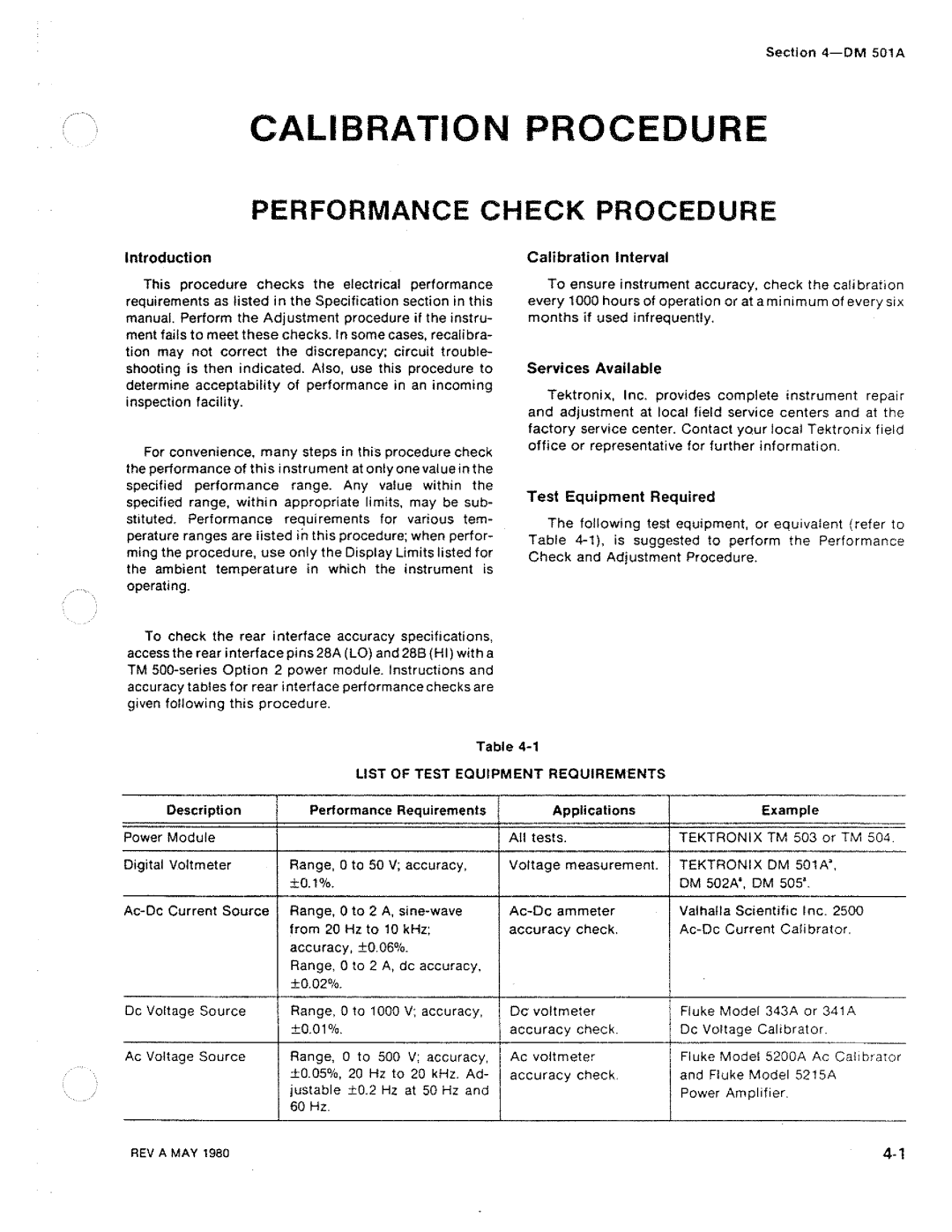 Tektronix DM 501A manual 