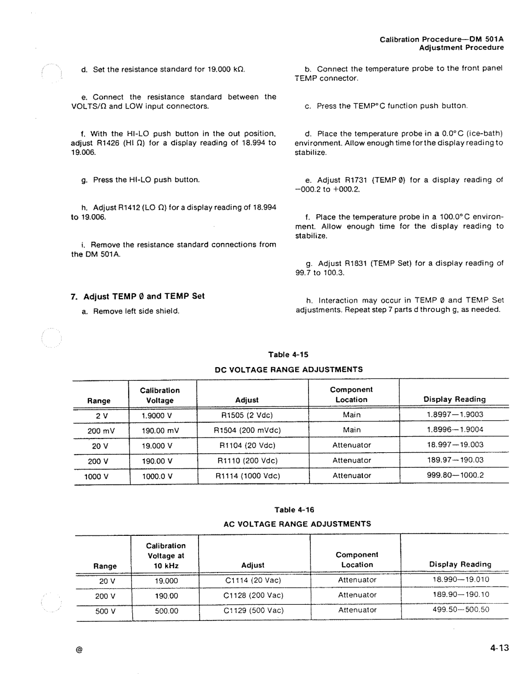 Tektronix DM 501A manual 