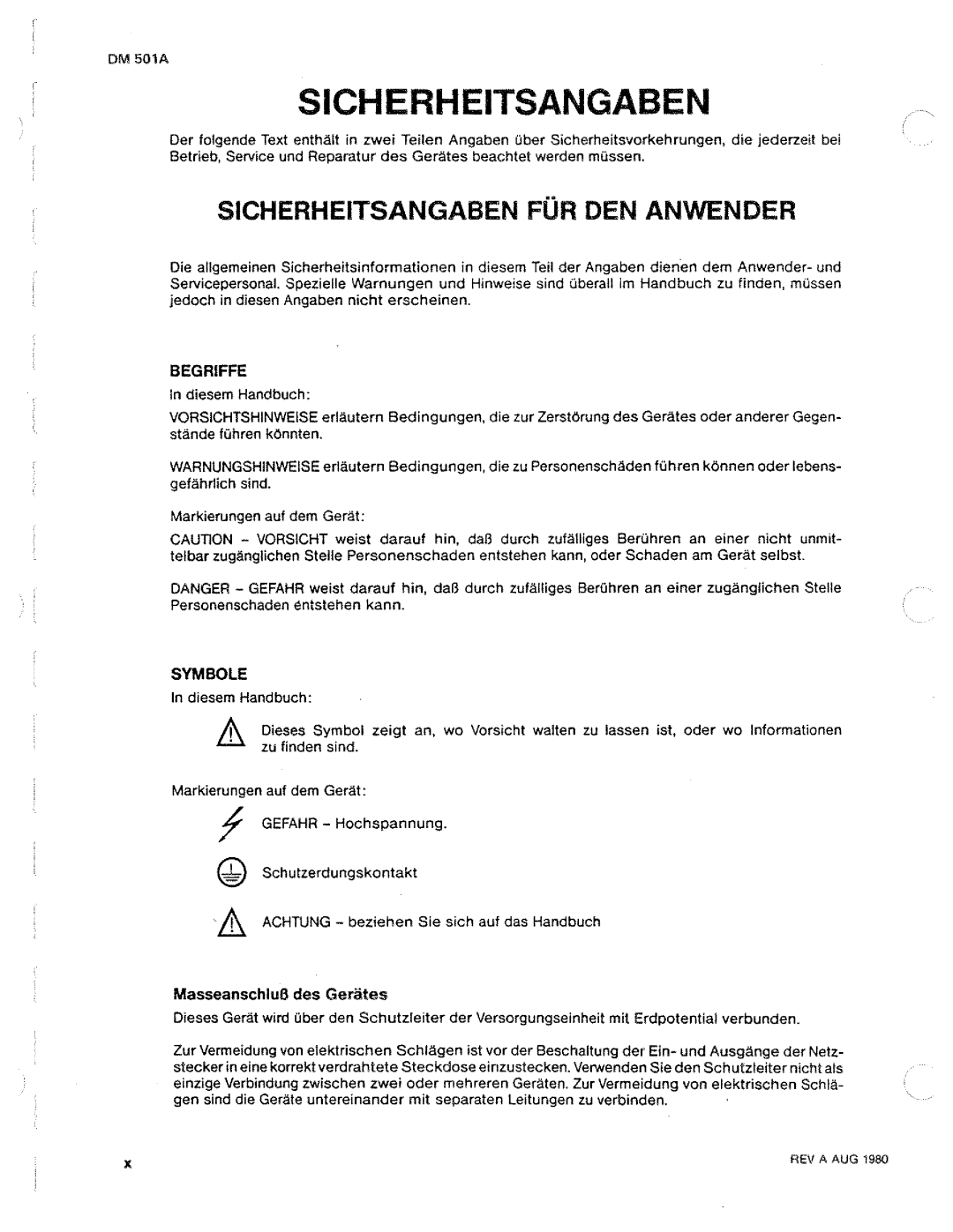 Tektronix DM 501A manual 