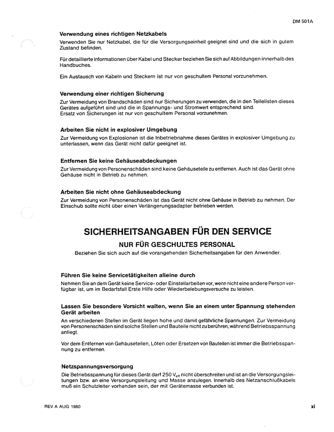 Tektronix DM 501A manual 