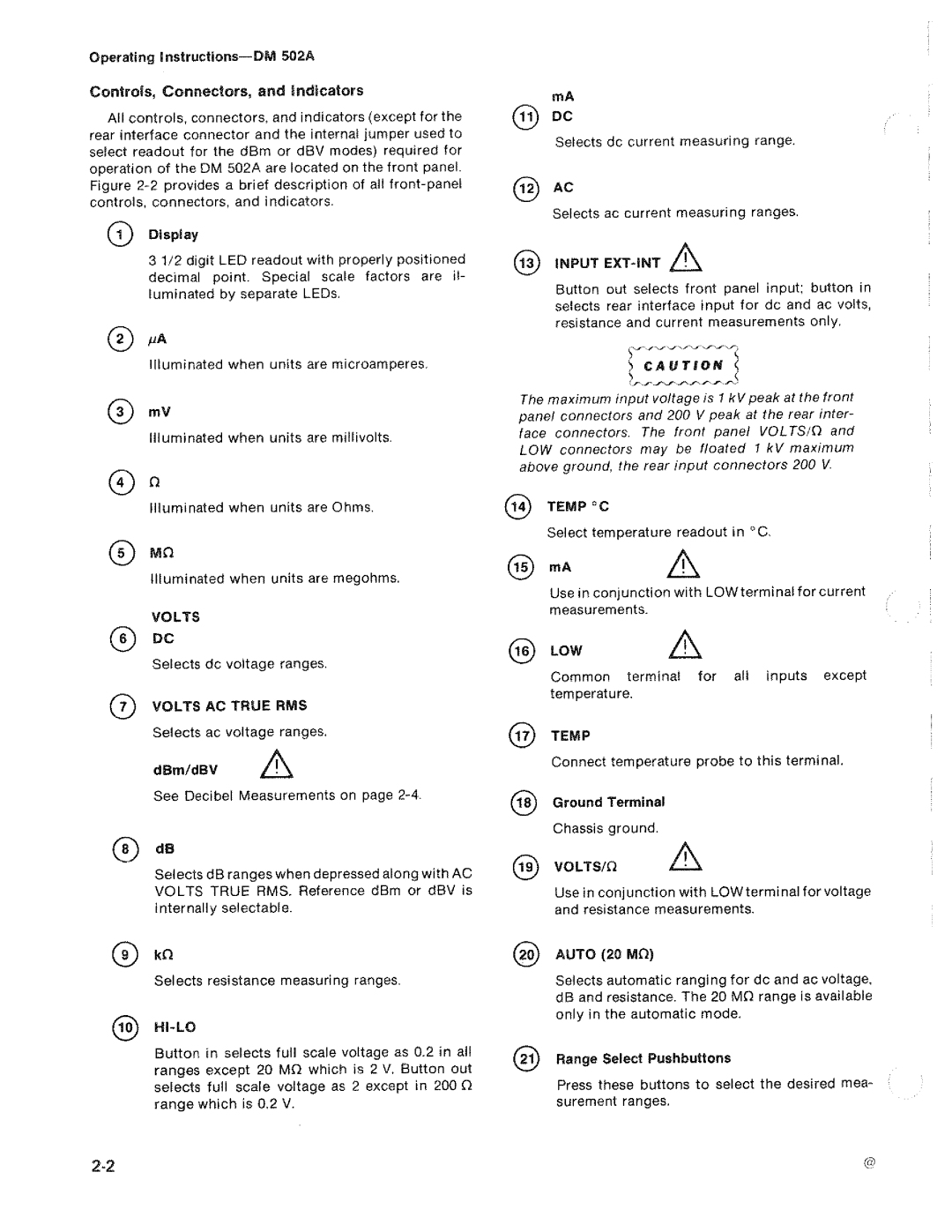 Tektronix DM 502A manual 