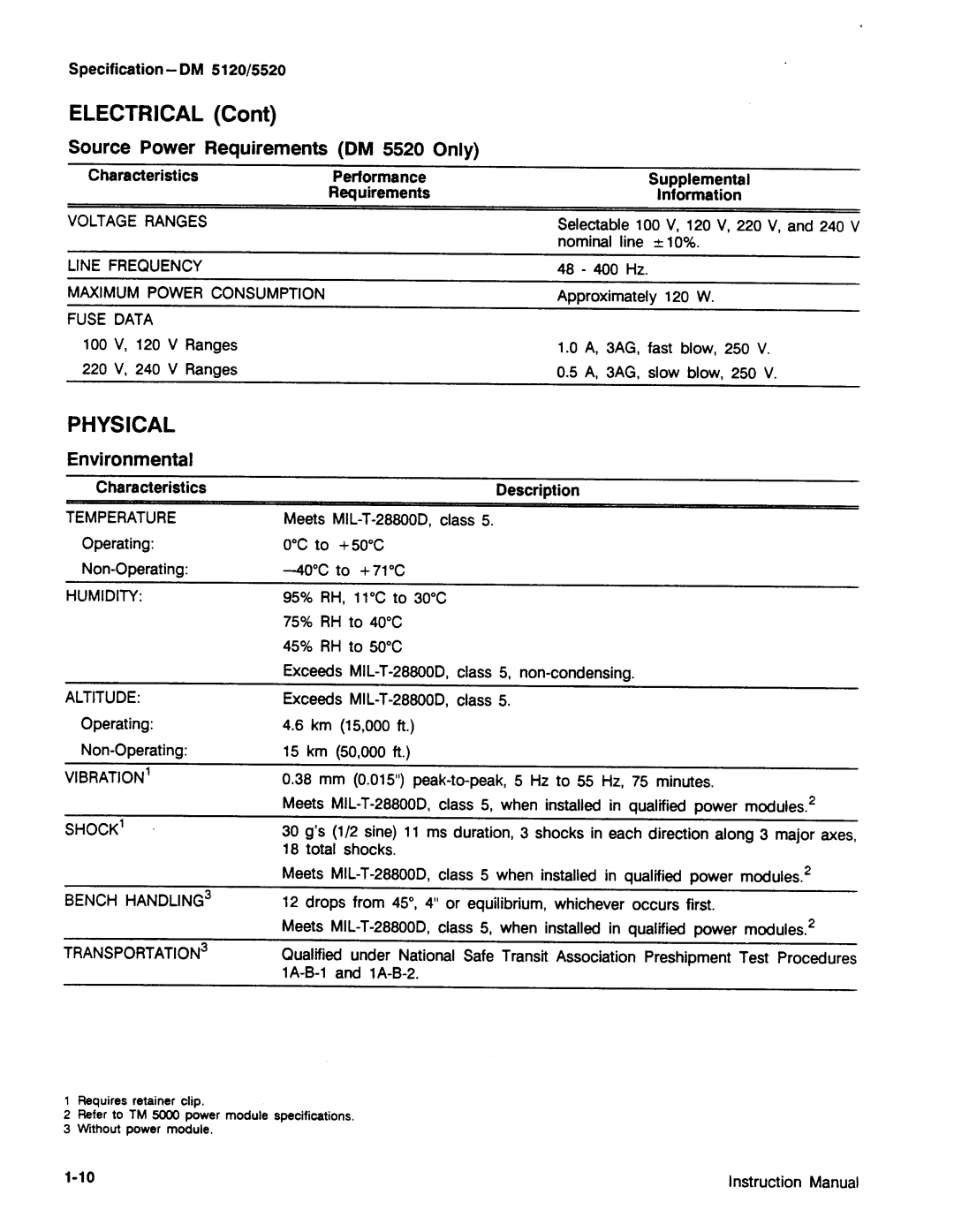 Tektronix DM 5520, DM 5120 manual 