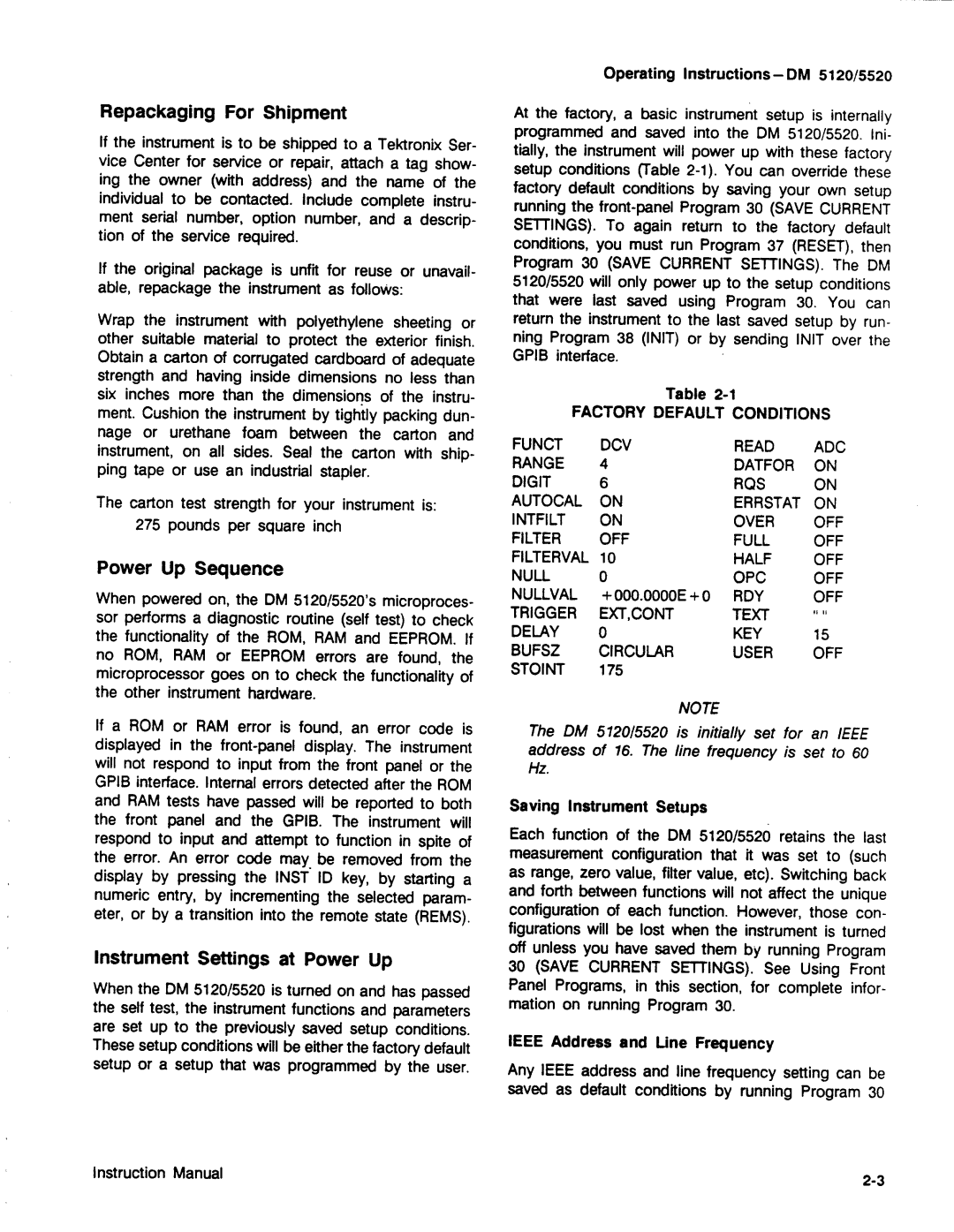 Tektronix DM 5120, DM 5520 manual 