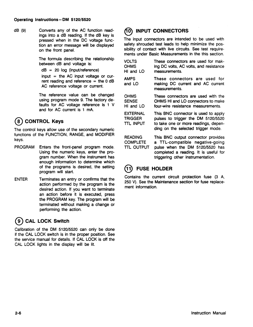 Tektronix DM 5520, DM 5120 manual 