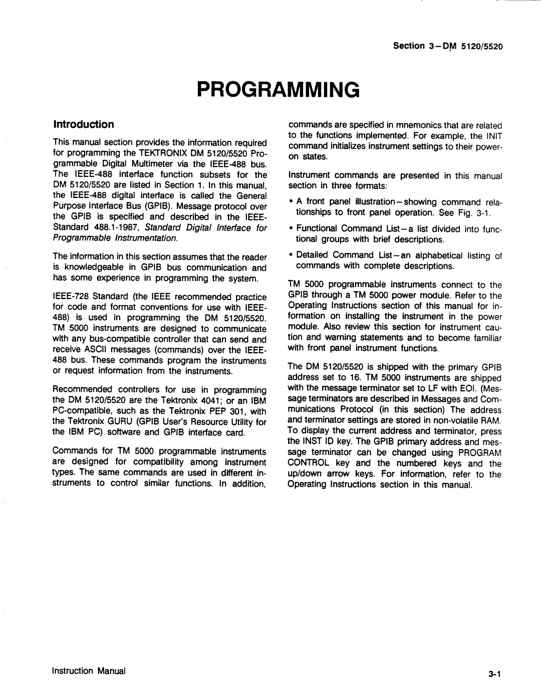 Tektronix DM 5120, DM 5520 manual 