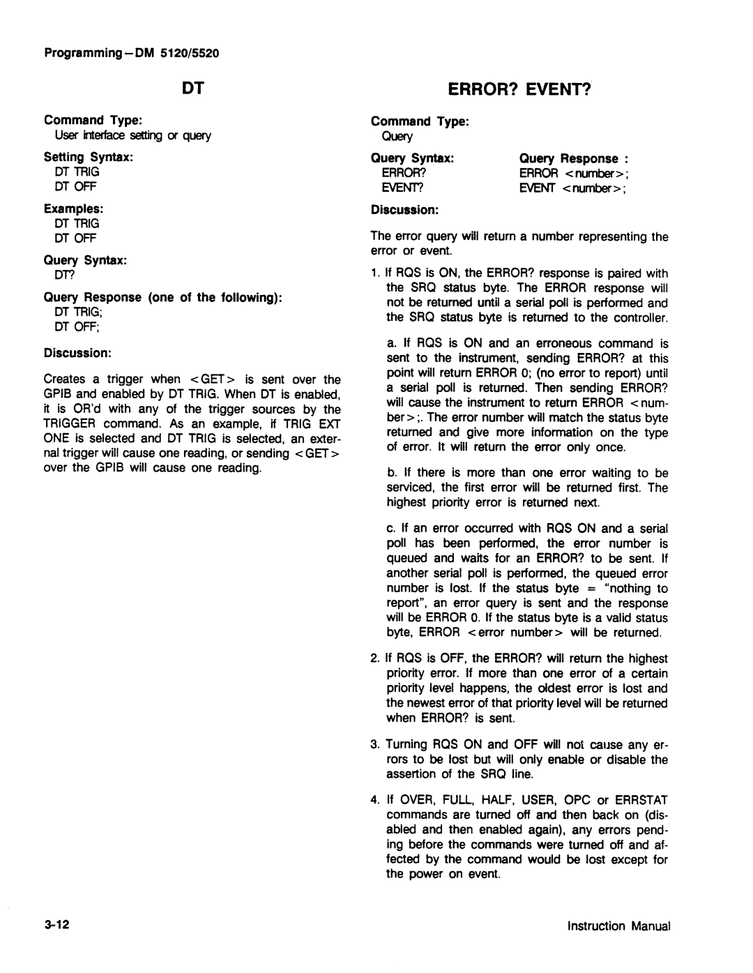 Tektronix DM 5520, DM 5120 manual 