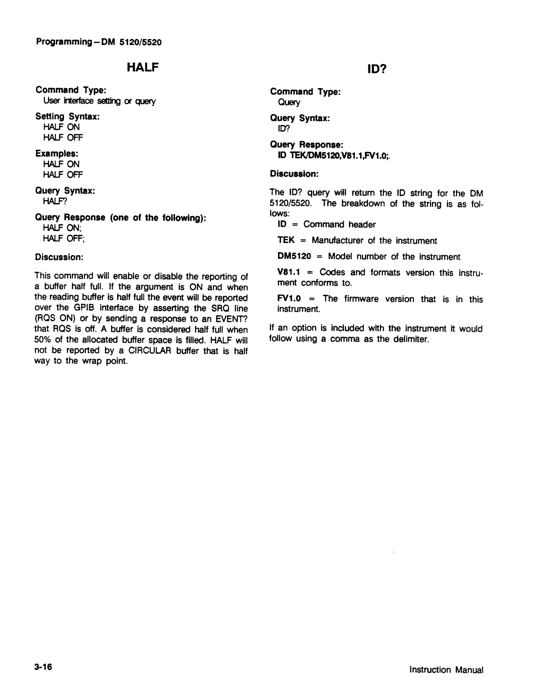 Tektronix DM 5520, DM 5120 manual 