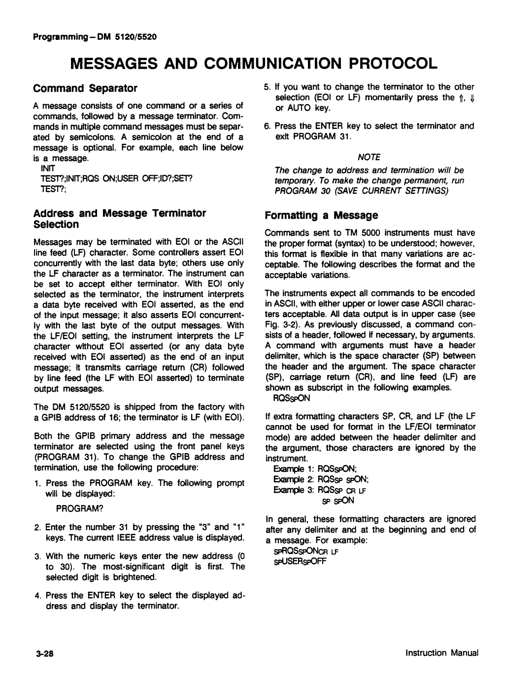 Tektronix DM 5520, DM 5120 manual 