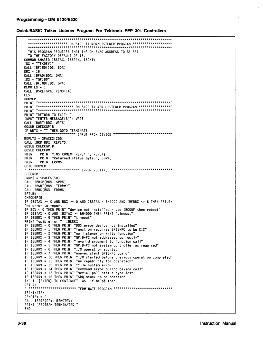 Tektronix DM 5520, DM 5120 manual 