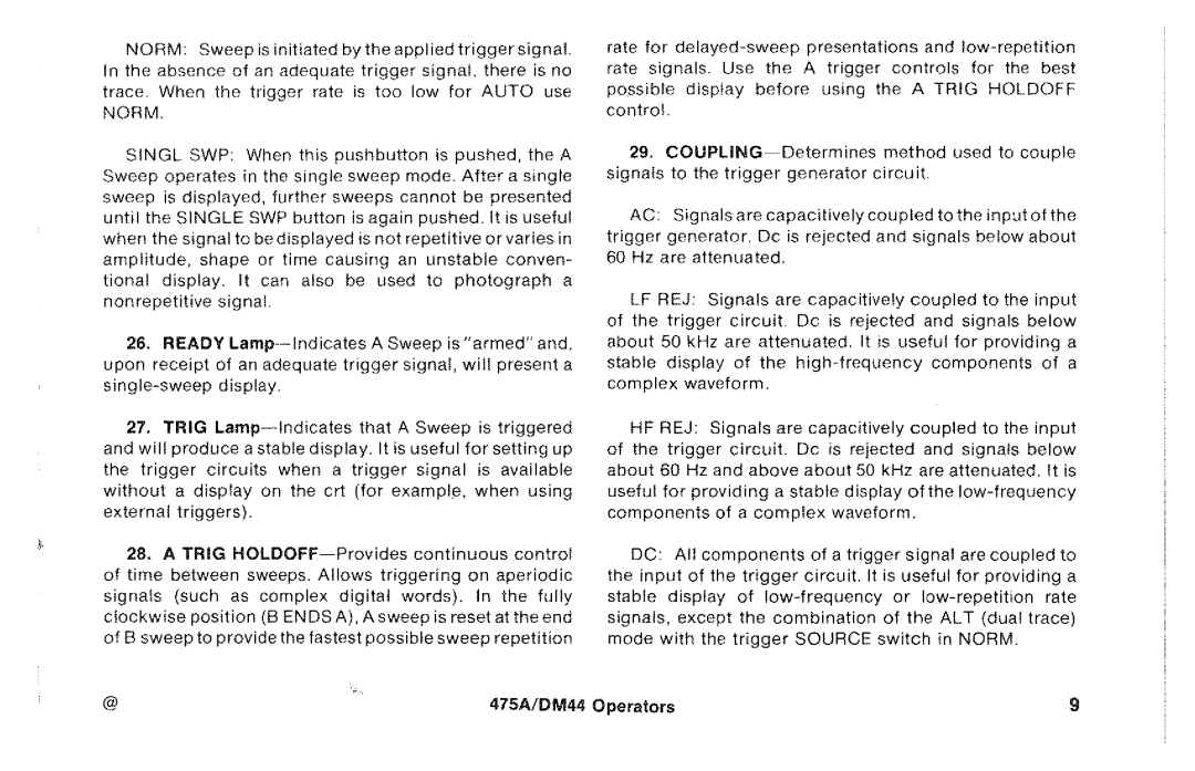 Tektronix 475A, DM44 manual 
