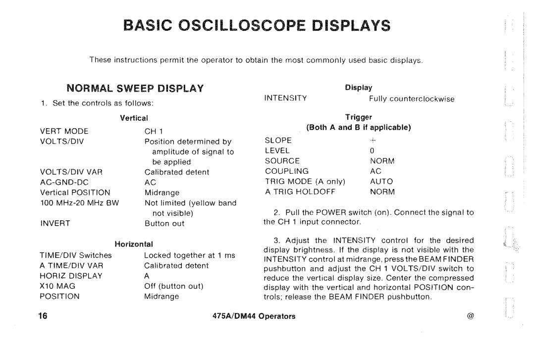 Tektronix DM44, 475A manual 