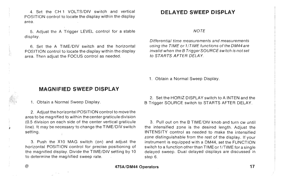 Tektronix 475A, DM44 manual 