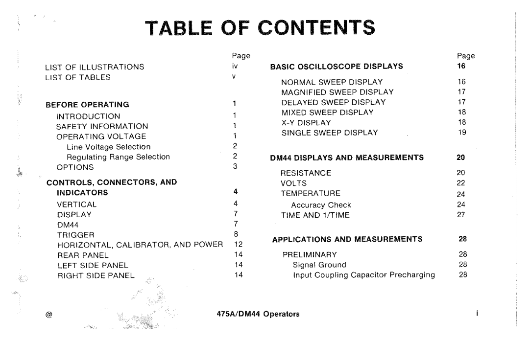 Tektronix 475A, DM44 manual 