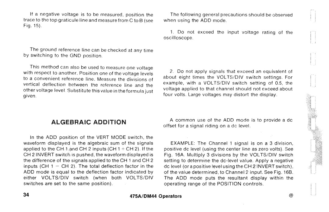 Tektronix DM44, 475A manual 