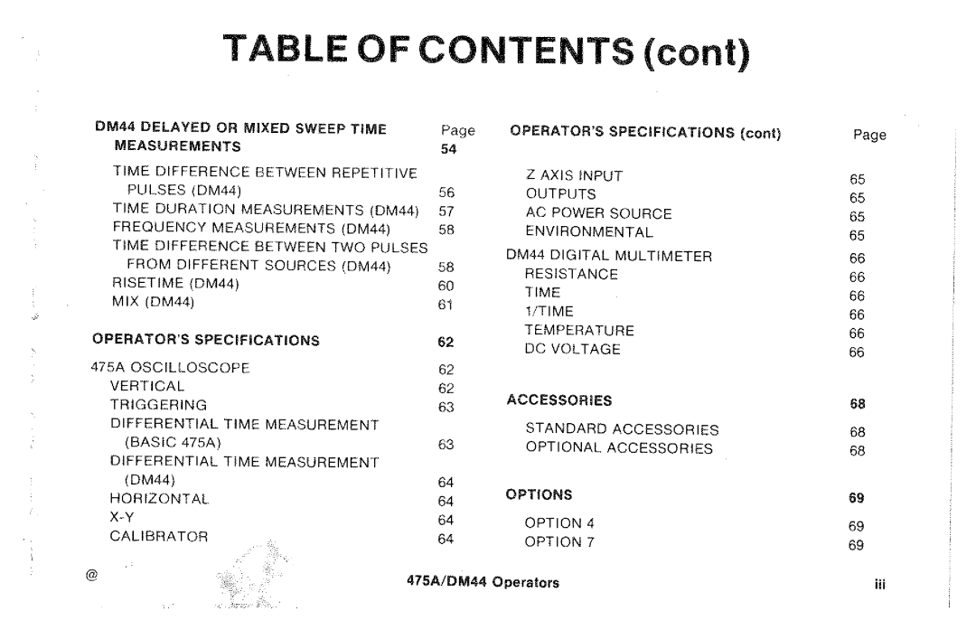 Tektronix 475A, DM44 manual 