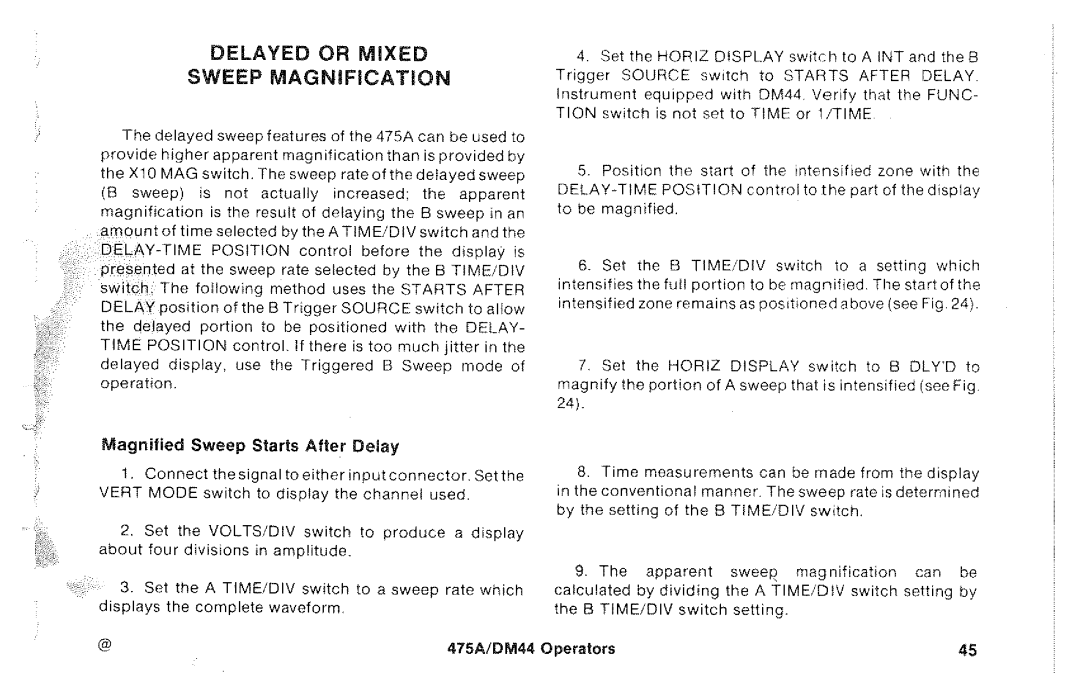 Tektronix 475A, DM44 manual 