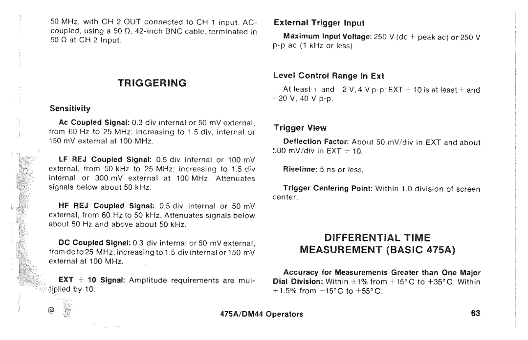 Tektronix 475A, DM44 manual 