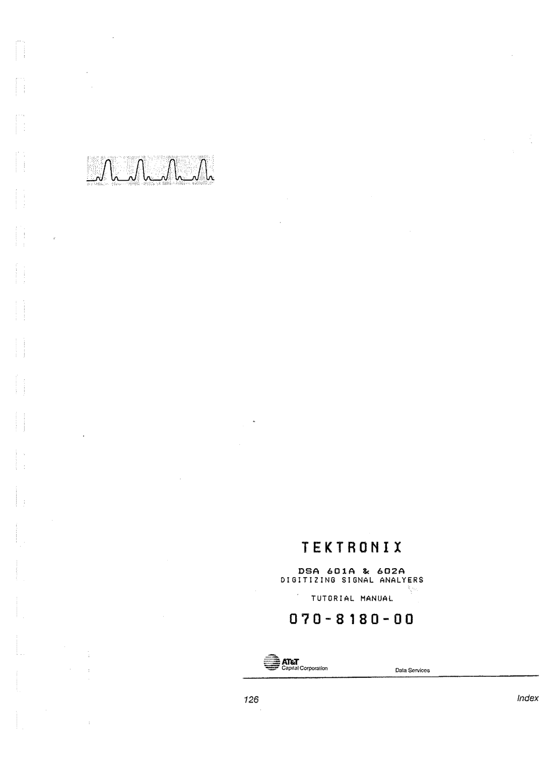 Tektronix DSA 602A, DSA 60A manual 