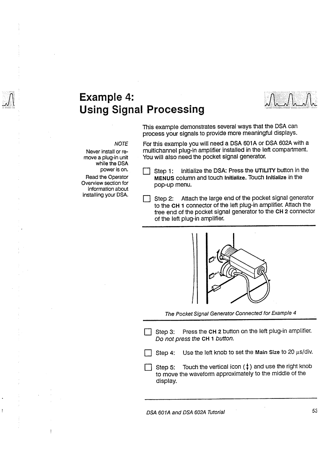 Tektronix DSA 60A, DSA 602A manual 