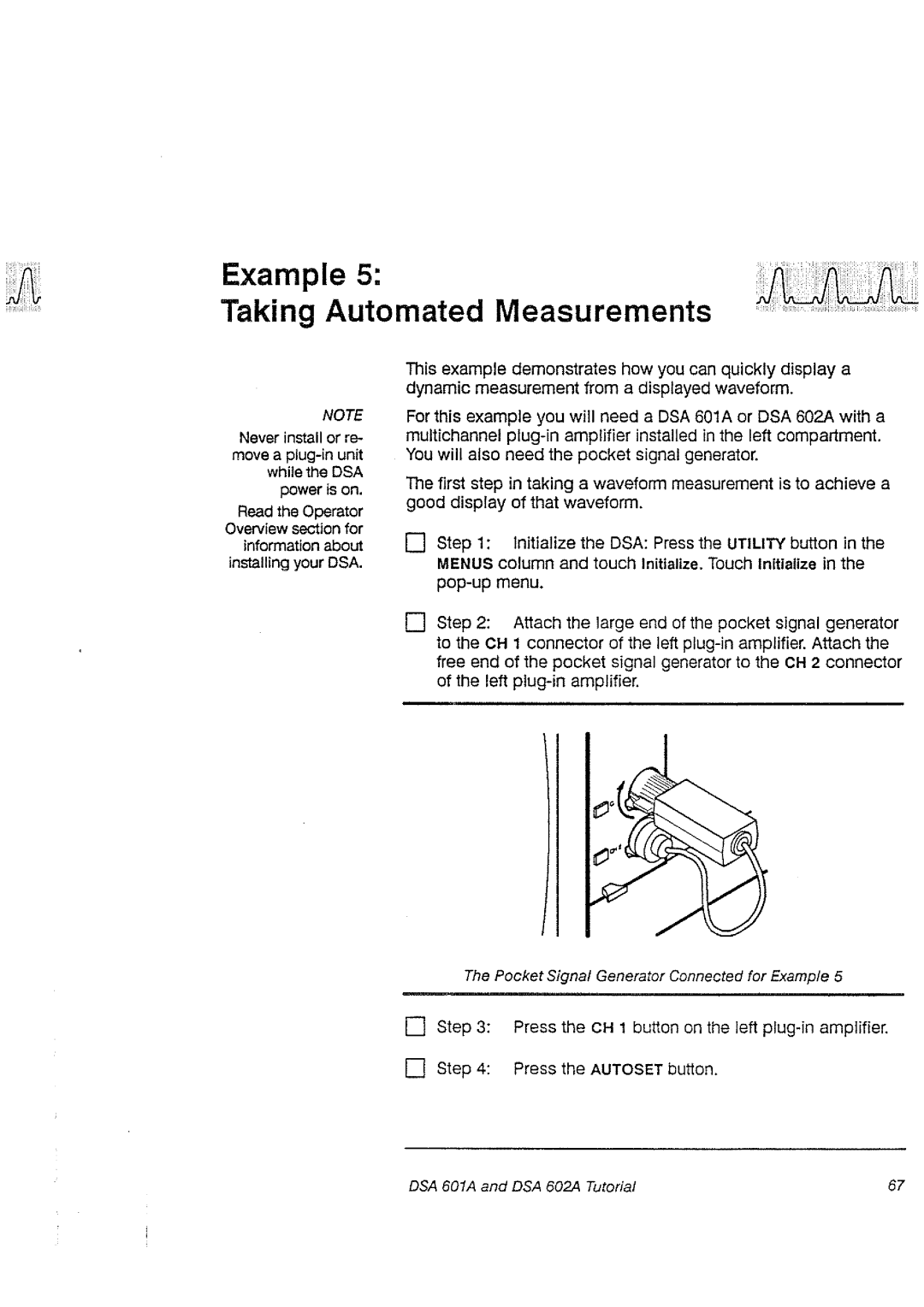 Tektronix DSA 60A, DSA 602A manual 