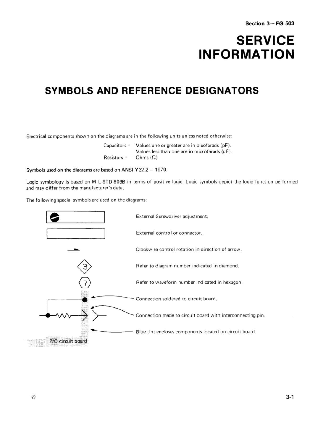 Tektronix FG 503 manual 