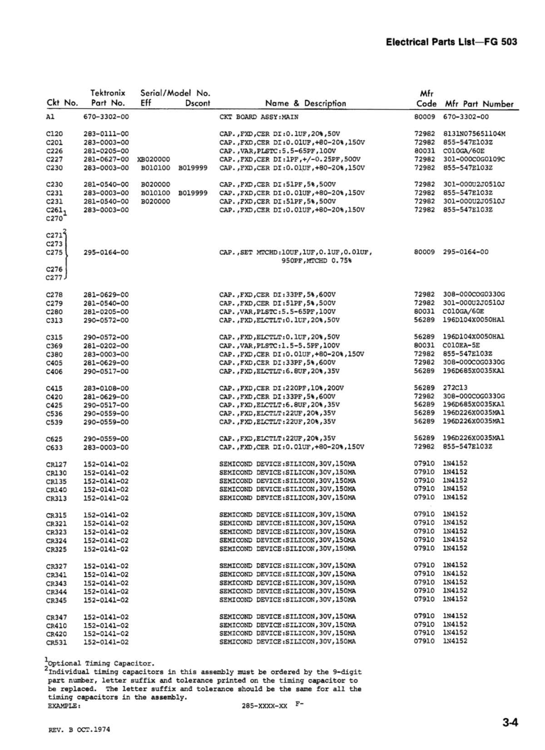 Tektronix FG 503 manual 