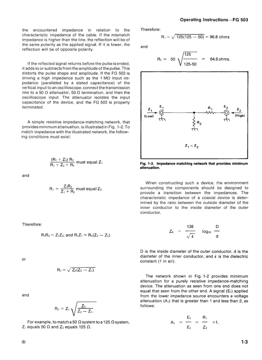 Tektronix FG 503 manual 