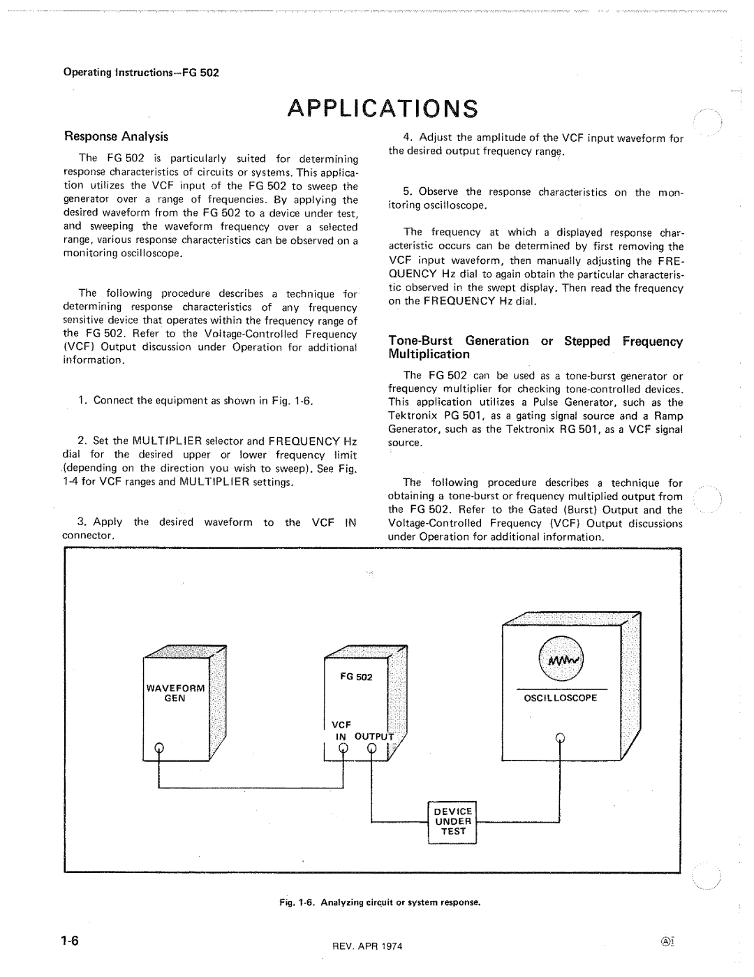 Tektronix FG502 manual 