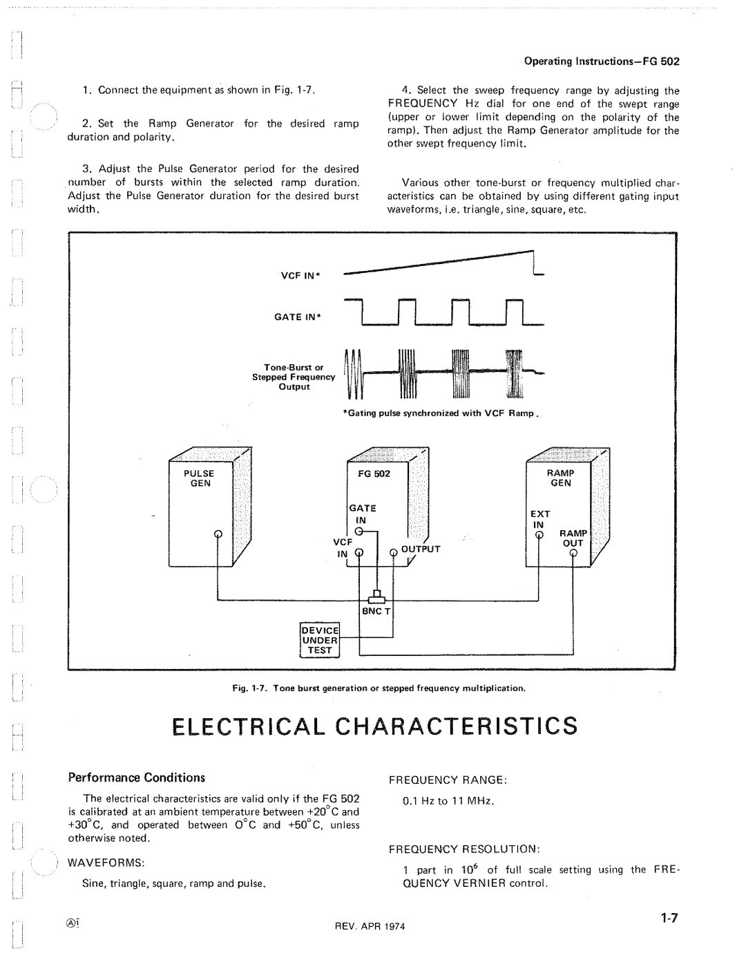 Tektronix FG502 manual 